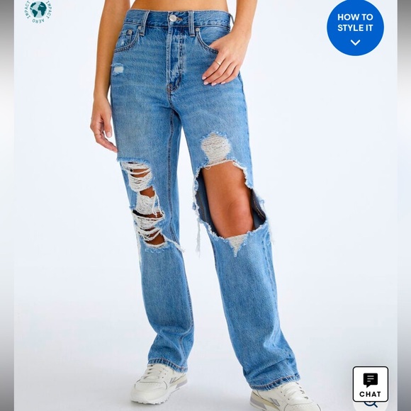 Aeropostale Denim - AEROPOSTAL Women’s High-Rise 90s Baggy Jeans 4R distressed 100% cotton Denim